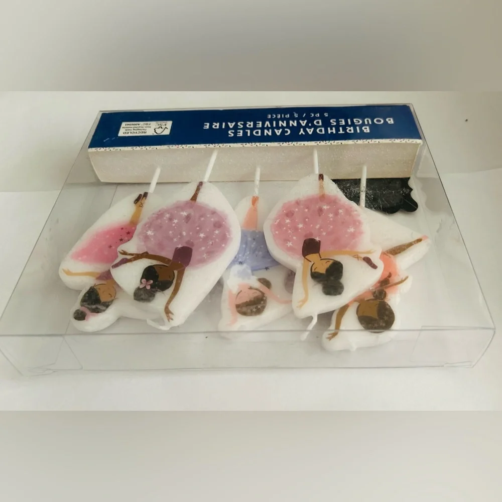 New 5 Ballerina Birthday Candles 4 7/8